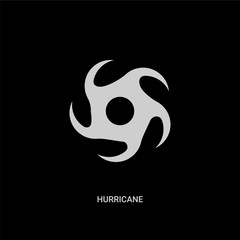 white hurricane vector icon on black background. modern flat hurricane from meteorology concept vector sign symbol can be use for web, mobile and logo.