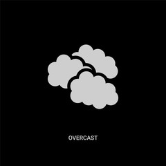 white overcast vector icon on black background. modern flat overcast from meteorology concept vector sign symbol can be use for web, mobile and logo.