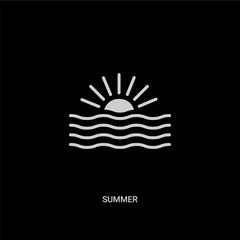 white summer vector icon on black background. modern flat summer from meteorology concept vector sign symbol can be use for web, mobile and logo.