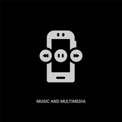 white music and multimedia vector icon on black background. modern flat music and multimedia from mobile app concept vector sign symbol can be use for web, mobile and logo.