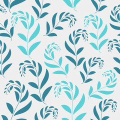 Naklejka na ściany i meble Floral seamless pattern. Foliage seamless pattern design with pastel color. Tropical leaves pattern background
