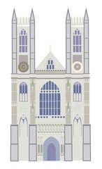 Fototapeta premium Westminster Abbey in London icon ,flat design.For websites and mobile applications. Vector image.