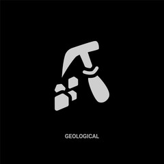 white geological vector icon on black background. modern flat geological from museum concept vector sign symbol can be use for web, mobile and logo.