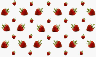 whole red strawberries large quantity on isolated white background small