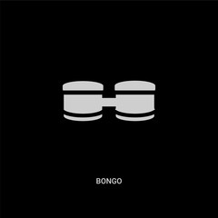white bongo vector icon on black background. modern flat bongo from music and media concept vector sign symbol can be use for web, mobile and logo.