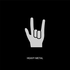 Fototapeta na wymiar white heavy metal vector icon on black background. modern flat heavy metal from music and media concept vector sign symbol can be use for web, mobile and logo.