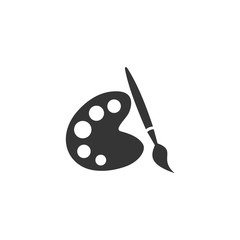 Painter palette and Paint brush icon symbol vector . paint brush logo designs Illustration