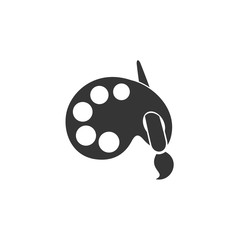 Painter palette and Paint brush icon symbol vector . paint brush logo designs Illustration