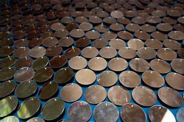 Fototapeta premium background of circle golden candles 