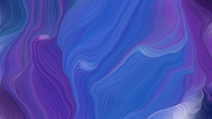 Obraz premium curved lines artwork with dark slate blue, midnight blue and slate blue colors. abstract dynamic wallpaper background and creative drawing design. illustration art