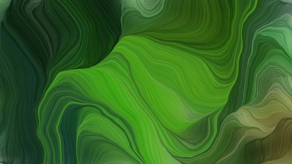 dark olive green, dark slate gray and dark green colored and curved lines effect. modern dynamic background and creative wallpaper art drawing