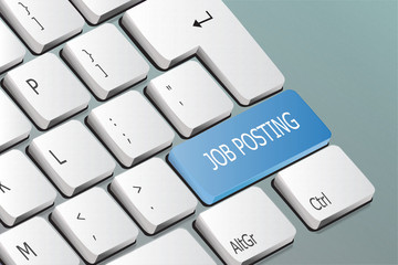 job posting written on the keyboard button
