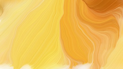 curved lines waves with pastel orange, coffee and khaki colors. modern dynamic background and creative wallpaper art drawing