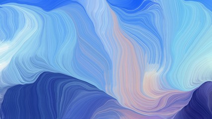 Obraz premium curved lines waves with sky blue, dark slate blue and pastel gray colors. modern dynamic background and creative wallpaper art drawing