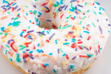 white donut on white background