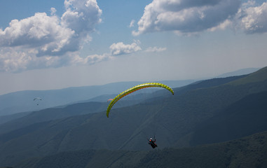 paragliding in mountains