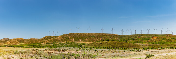 Windpark in spanischer Landschaft Panorama