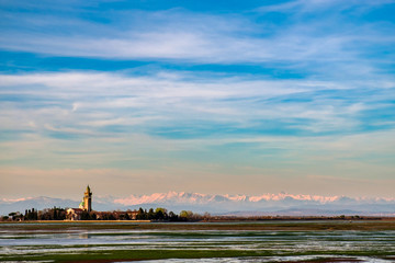 Sanctuary of Barbana in the lagoon of Grado, Italy © zakaz86