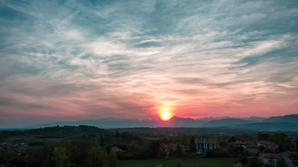 Obraz premium Evening in the countryside of Friuli