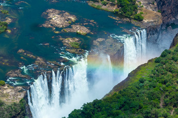 Zambezi river, Victoria Falls or Mosi-Oa-Tunya, Zambia and  Zimbabwe, Africa - obrazy, fototapety, plakaty