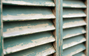 Brown wooden shutters