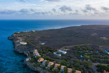 Aerial view over beach Playa Kalki on the western side of  Curaçao/Caribbean /Dutch Antilles