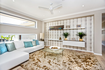 A decorated living room