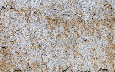 Old Weathered White Painted Damaged House of The Mud Wall