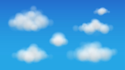 Clouds vector on blue sky