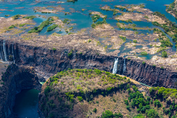 Zambezi river, Victoria Falls or Mosi-Oa-Tunya, Zambia and  Zimbabwe, Africa