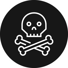 Pirate Skull Crossbones Outline Icon