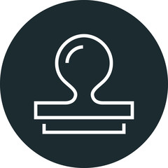 Rubber Stamp Endorsement Outline Icon