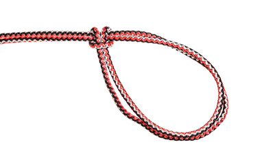 slipped closed loop knot tied on synthetic rope