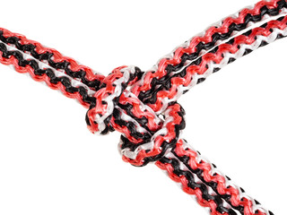 cow hitch knot on slipped closed loop close up