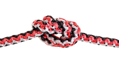 double three-ply knot tied on synthetic rope