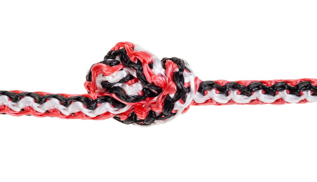 another side of deadeye knot tied on rope