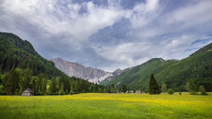 Fototapeta na wymiar Landschaft in Kärnten, am Fuß der Karawanken, Österreich