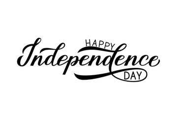 Happy Independence Day calligraphy hand lettering isolated on white. 4th of July celebration poster vector illustration. Easy to edit template for logo design, greeting card, banner, flyer, etc. 