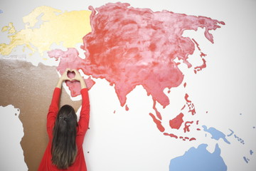 map of world in hand