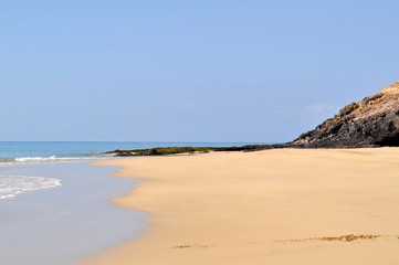 Beautiful sandy ocean beach Costa Calma. Fuerteventura, Canary Islands, Spain