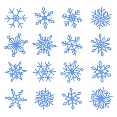 Snowflakes doodle set for your Christmas design