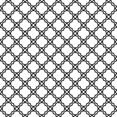 Seamless pattern based on japanese woodwork art.Black and white color.