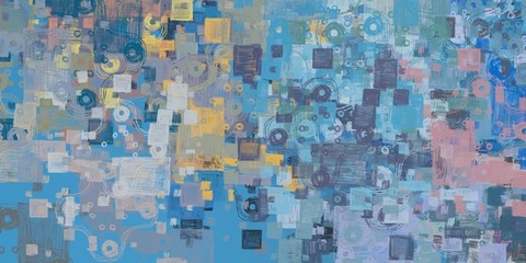 Artistic sketch backdrop material. Abstract geometric pattern. Chaos and random. Modern art drawing painting. 2d illustration. Digital texture wallpaper. 