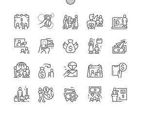 International Day of Family Remittances, IDFR Well-crafted Pixel Perfect Vector Thin Line Icons 30 2x Grid for Web Graphics and Apps. Simple Minimal Pictogram