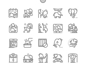 International Day of Action for Elephants in Zoos, IDAEZ Well-crafted Pixel Perfect Vector Thin Line Icons 30 2x Grid for Web Graphics and Apps. Simple Minimal Pictogram