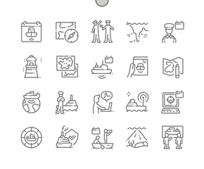 World Hydrography Day Well-crafted Pixel Perfect Vector Thin Line Icons 30 2x Grid for Web Graphics and Apps. Simple Minimal Pictogram