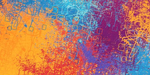 Artistic sketch backdrop material. Abstract geometric pattern. Chaos and random. Modern art drawing painting. 2d illustration. Digital texture wallpaper. 