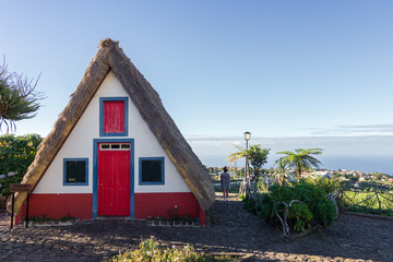Fototapeta na wymiar Typical houses of Madeira in Santana (Portugal)