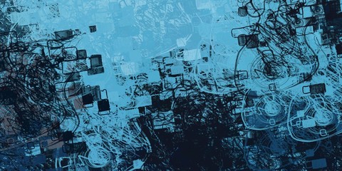 Artistic sketch backdrop material. Abstract geometric pattern. Chaos and random. Modern art drawing painting. 2d illustration. Digital texture wallpaper. 