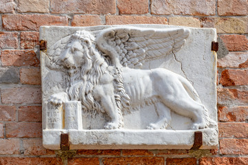 Winged lion, symbol of Venice, Italy